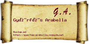 Gyárfás Arabella névjegykártya